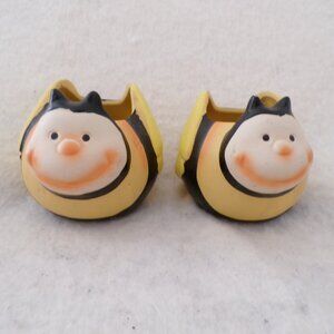 2 Bee or Not to Bee 2 Bee Planters Ceramic Insect Animal Pot Garden